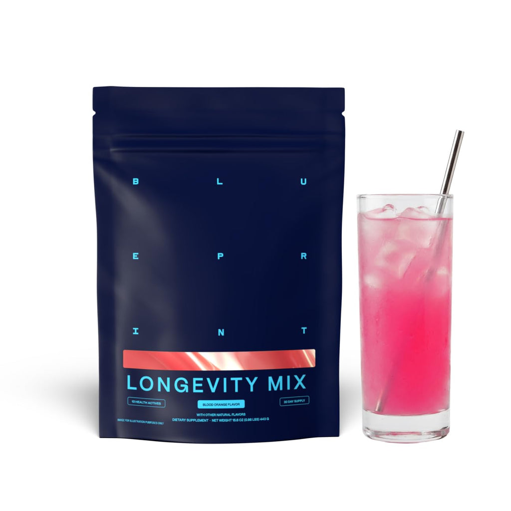 Blueprint Bryan Johnson Longevity Mix - Muscle Builder & Recovery Supplement - Promotes Focus and Balanced Mood - Magnesium, Creatine, L-Theanine - FENGGESTORE20