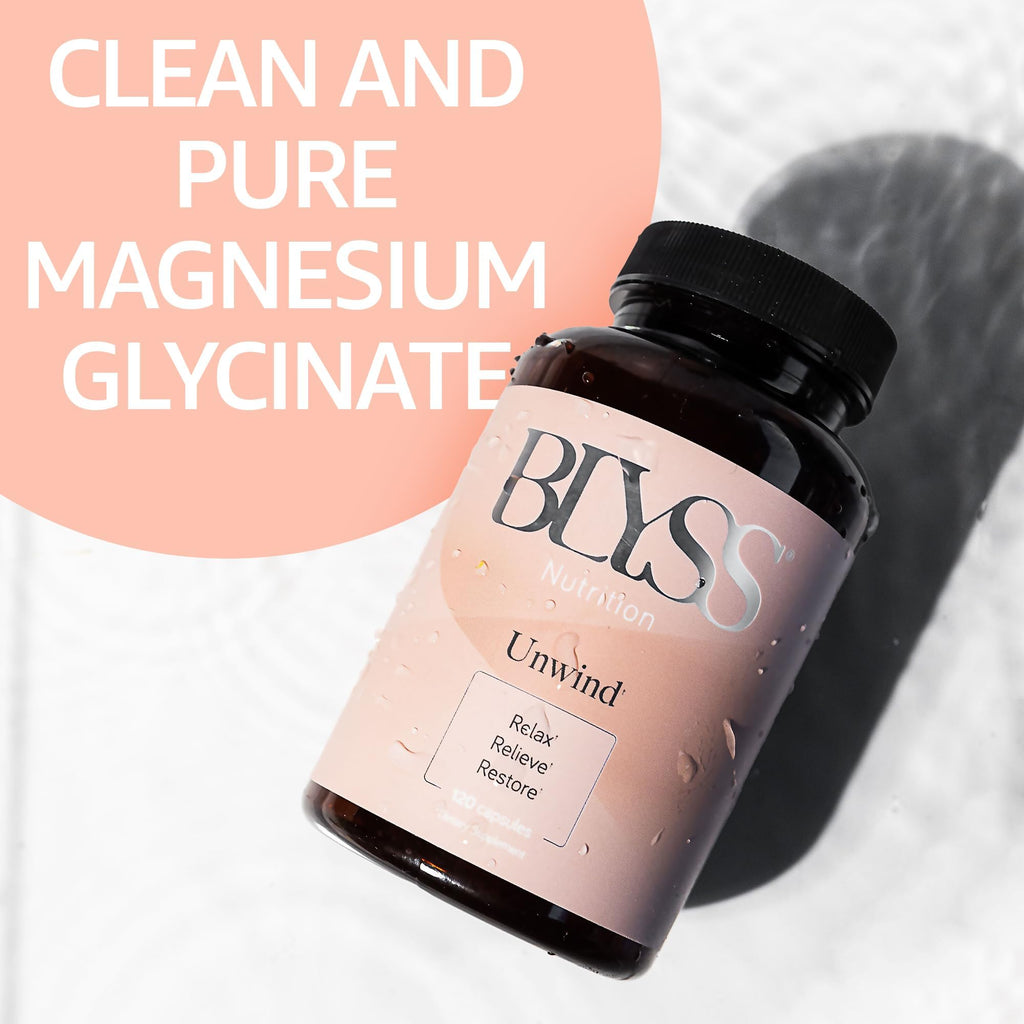 BLYSS Nutrition Magnesium Bisglycinate Capsules for Women - 200mg Chelated Glycinate Magnesium Supplement - Natural Supplements to Support Sleep, - FENGGESTORE20