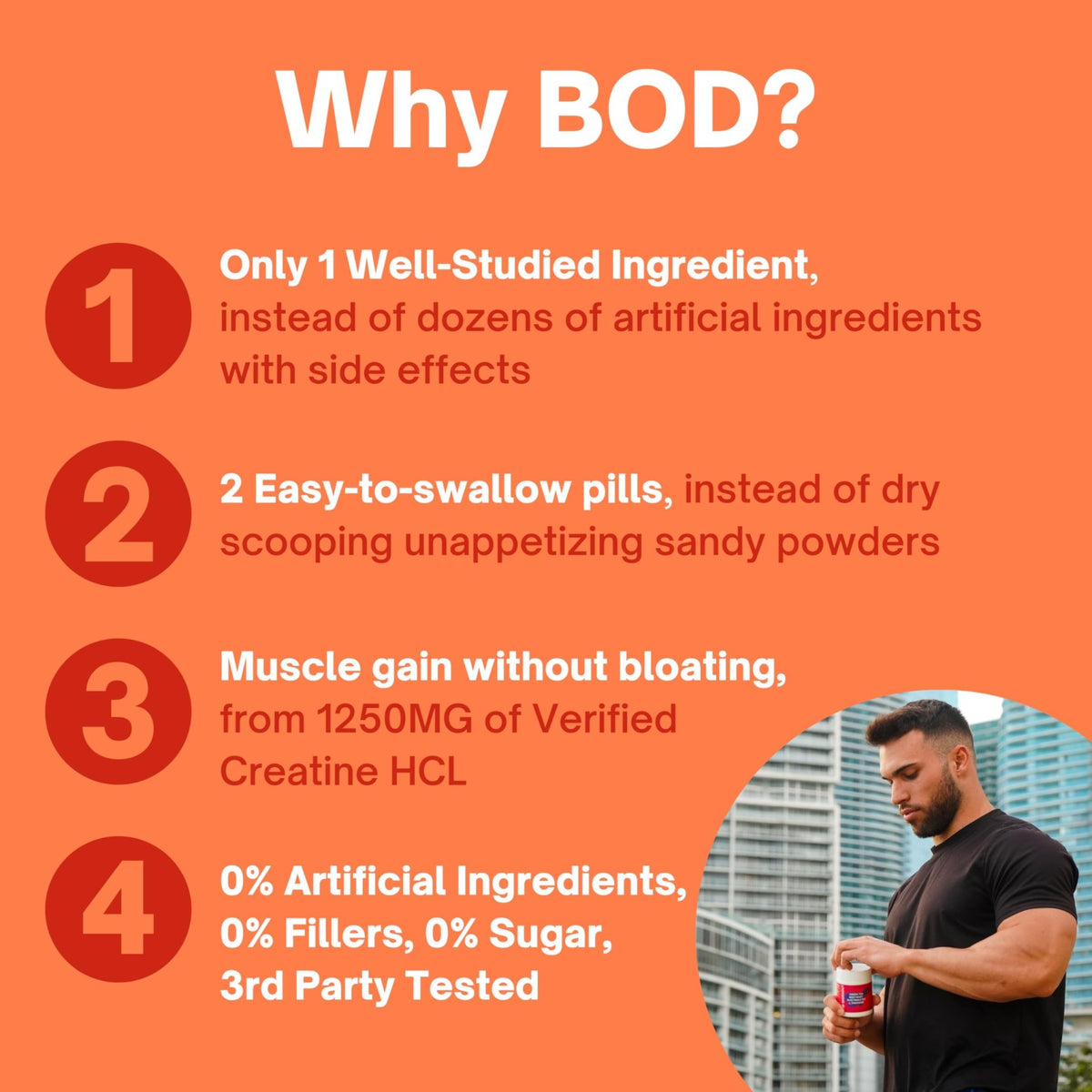 Bod Creatine HCL Capsules – 150 Pills | Creatine Hydrochloride Supplement for Men & Women | Easy-to-Swallow Alternative to Monohydrate Powder, Unflavored & Keto-Friendly - FENGGESTORE20