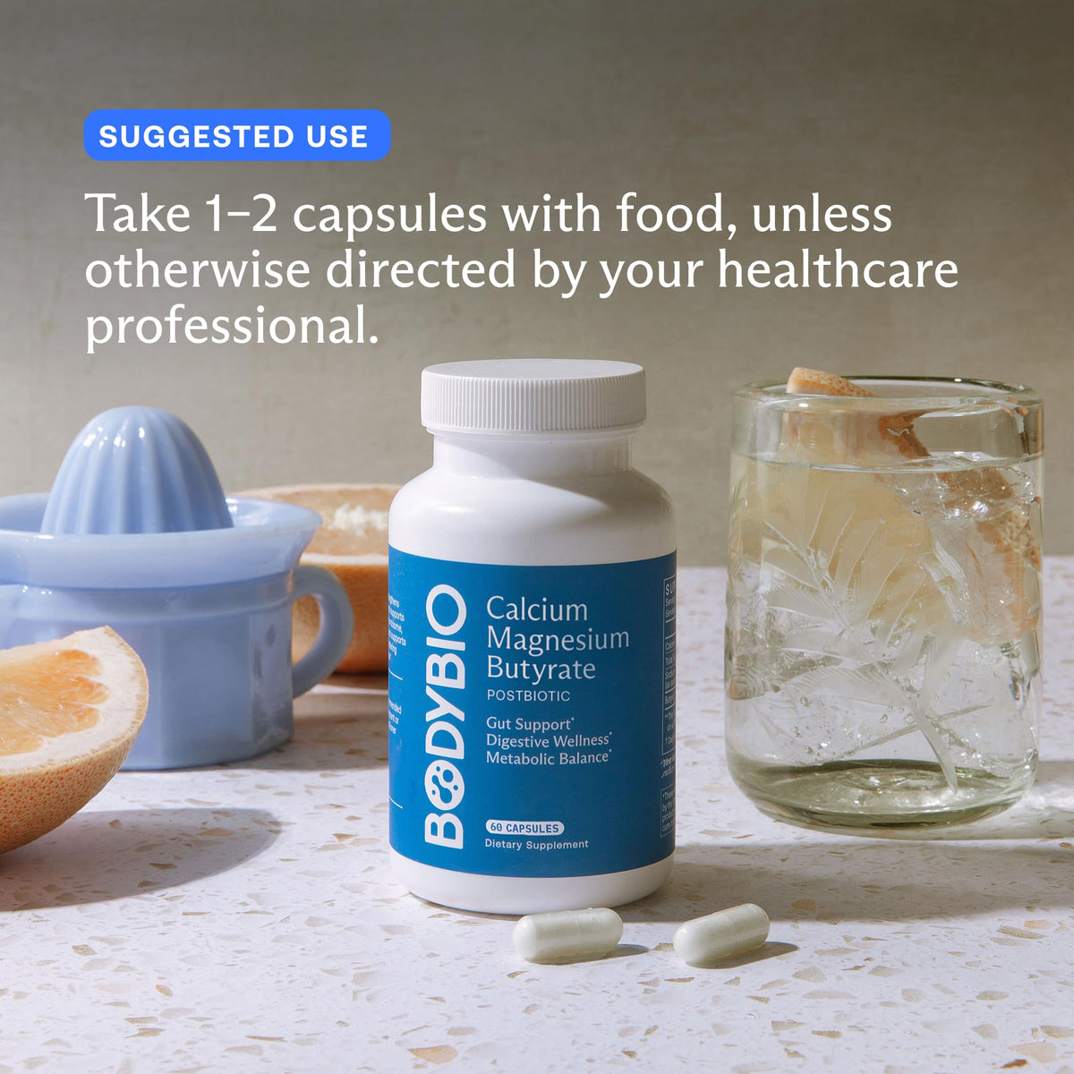 BodyBio Butyrate - Postbiotic for Gut Health, Digestive Support, Bloat, Gas & Constipation Relief, Leaky Gut Repair - Calcium, Magnesium - FENGGESTORE20