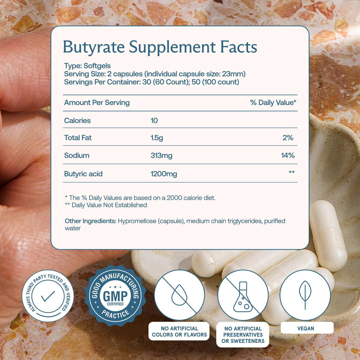BodyBio Butyrate - Postbiotic for Gut Health, Digestive Support, Bloat, Gas & Constipation Relief, Leaky Gut Repair - Sodium - FENGGESTORE20