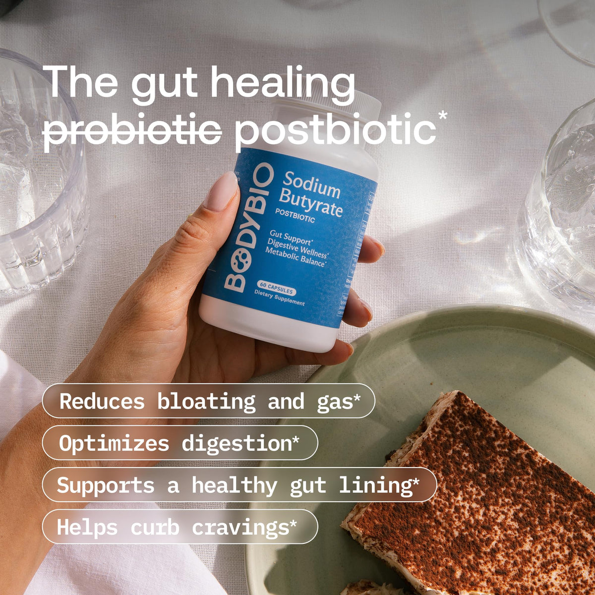 BodyBio Butyrate - Postbiotic for Gut Health, Digestive Support, Bloat, Gas & Constipation Relief, Leaky Gut Repair - Sodium - FENGGESTORE20