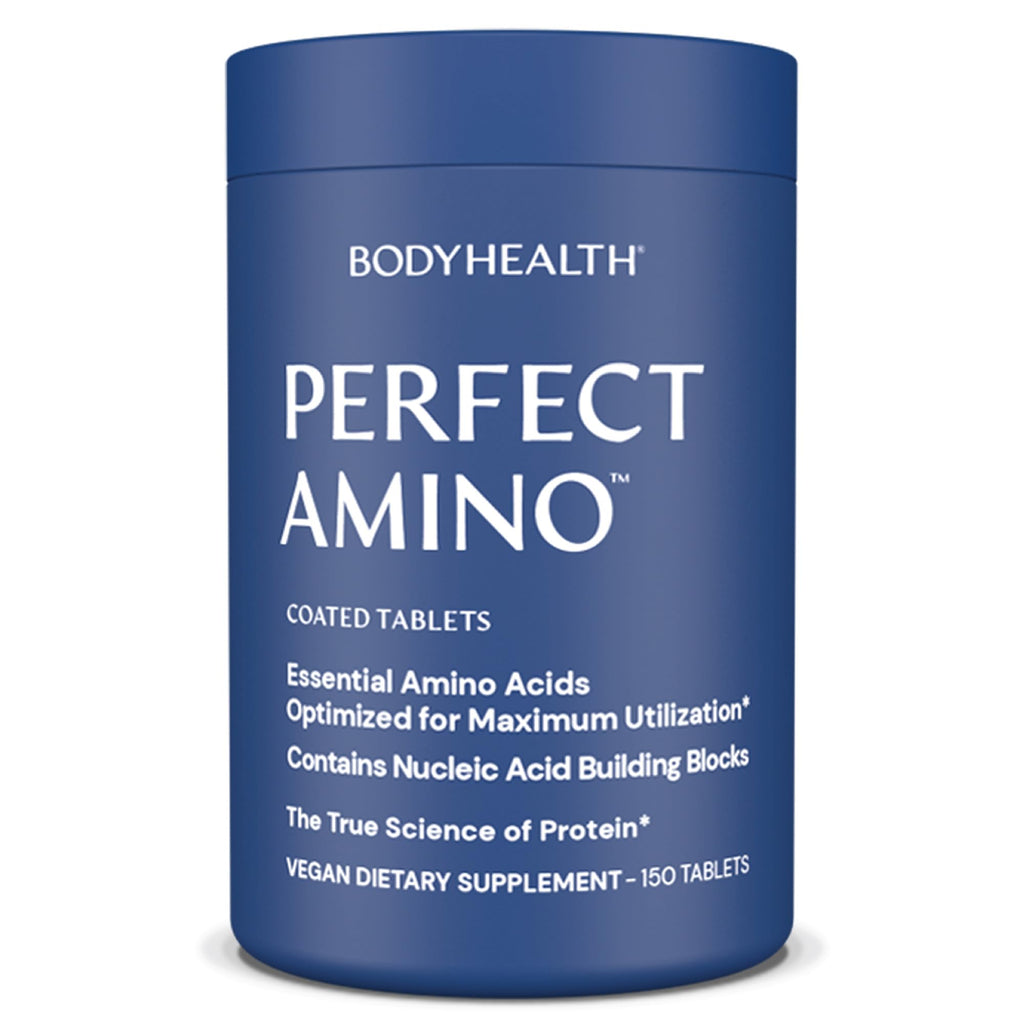 BodyHealth PerfectAmino (150 ct) Easy to Swallow Tablets, Essential Amino Acids Supplement with BCAAs, Vegan Protein for Pre/Post Workout & Muscle Recovery with Lysine - FENGGESTORE20
