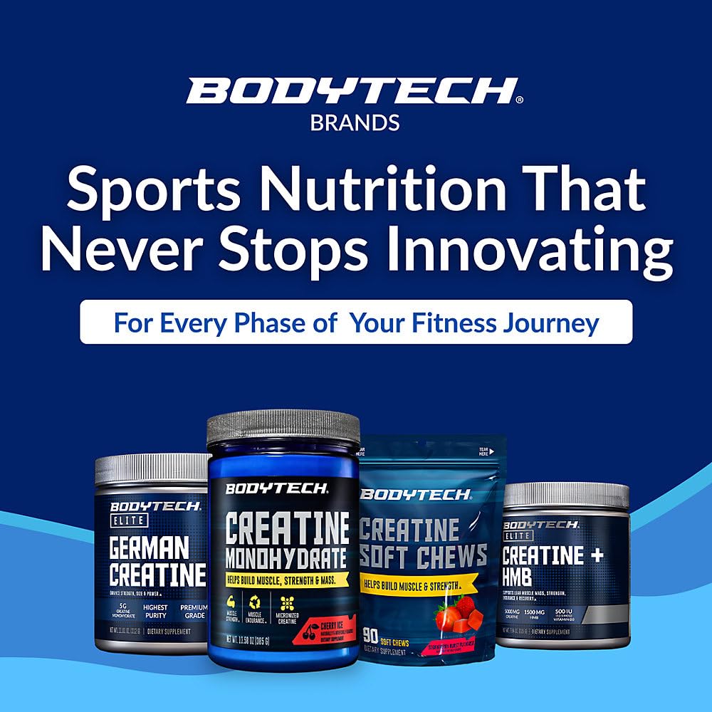 BodyTech 100% Pure Creatine Monohydrate Powder - Micronized for Maximum Absorption - Supports Muscle Strength & Power Output - FENGGESTORE20