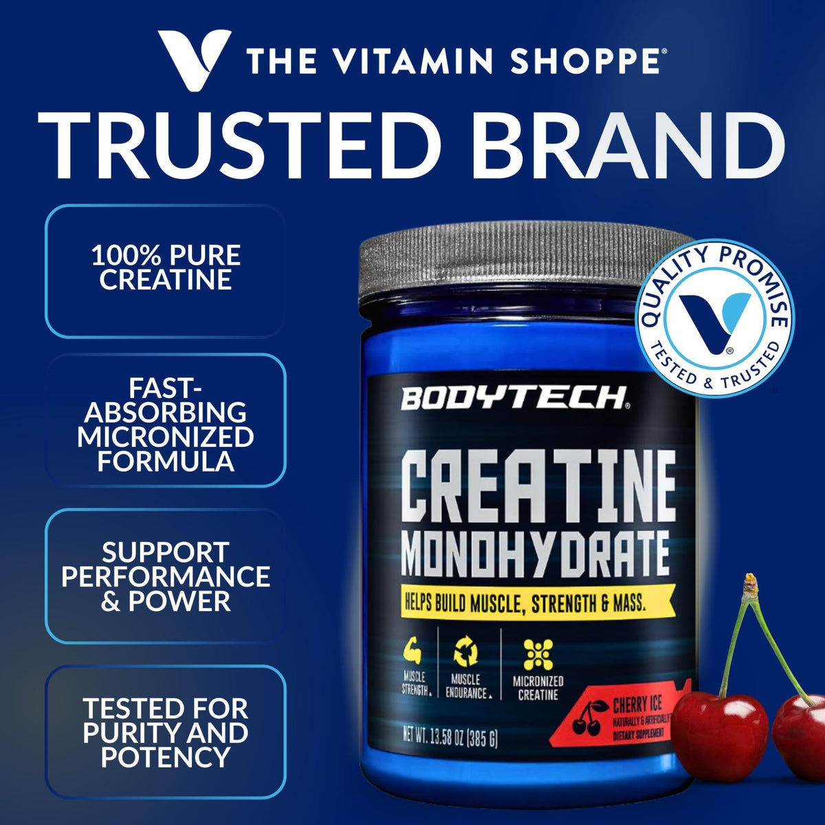 BodyTech 100% Pure Creatine Monohydrate Powder - Micronized for Maximum Absorption - Supports Muscle Strength & Power Output - FENGGESTORE20