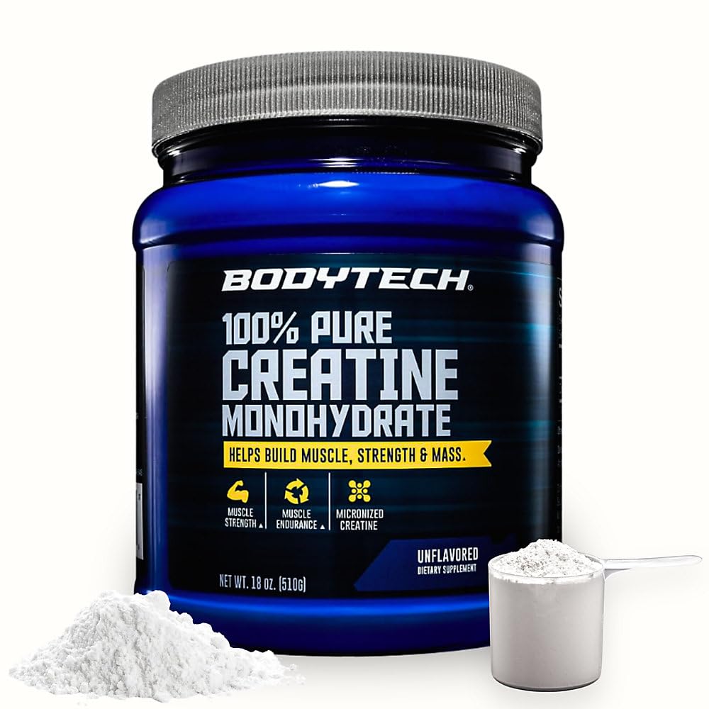 BodyTech Creatine Monohydrate Powder, Unflavored Micronized Creatine Formula for Men and Women, 5g per Serving, Pre Workout & Post Workout Supplement - FENGGESTORE20