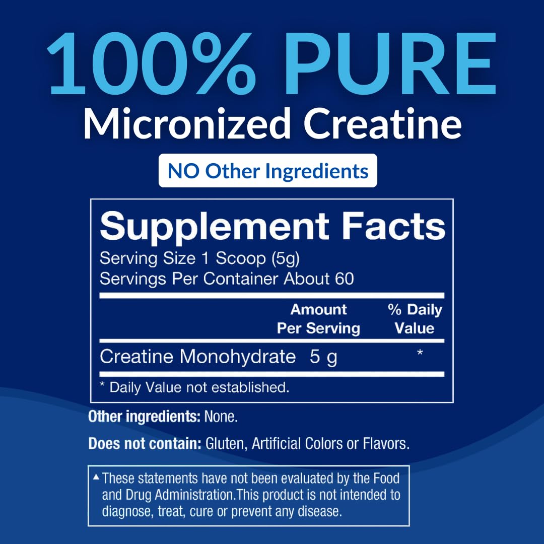 BodyTech Creatine Monohydrate Powder, Unflavored Micronized Creatine Formula for Men and Women, 5g per Serving, Pre Workout & Post Workout Supplement - FENGGESTORE20