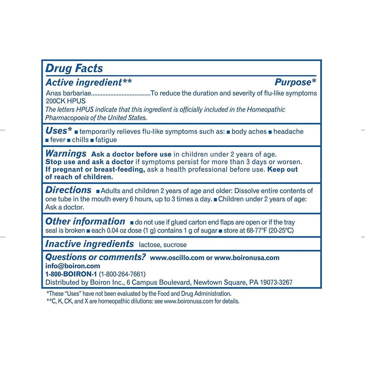 Boiron Oscillococcinum 36 Doses Homeopathic Medicine for Flu-Like Symptoms - FENGGESTORE20