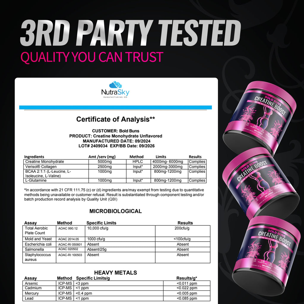 Bold Buns Creatine for Women – Booty Builder Supplement with Collagen & BCAA – Supports Muscle Development, Post-Workout Recovery, Skin Elasticity - FENGGESTORE20