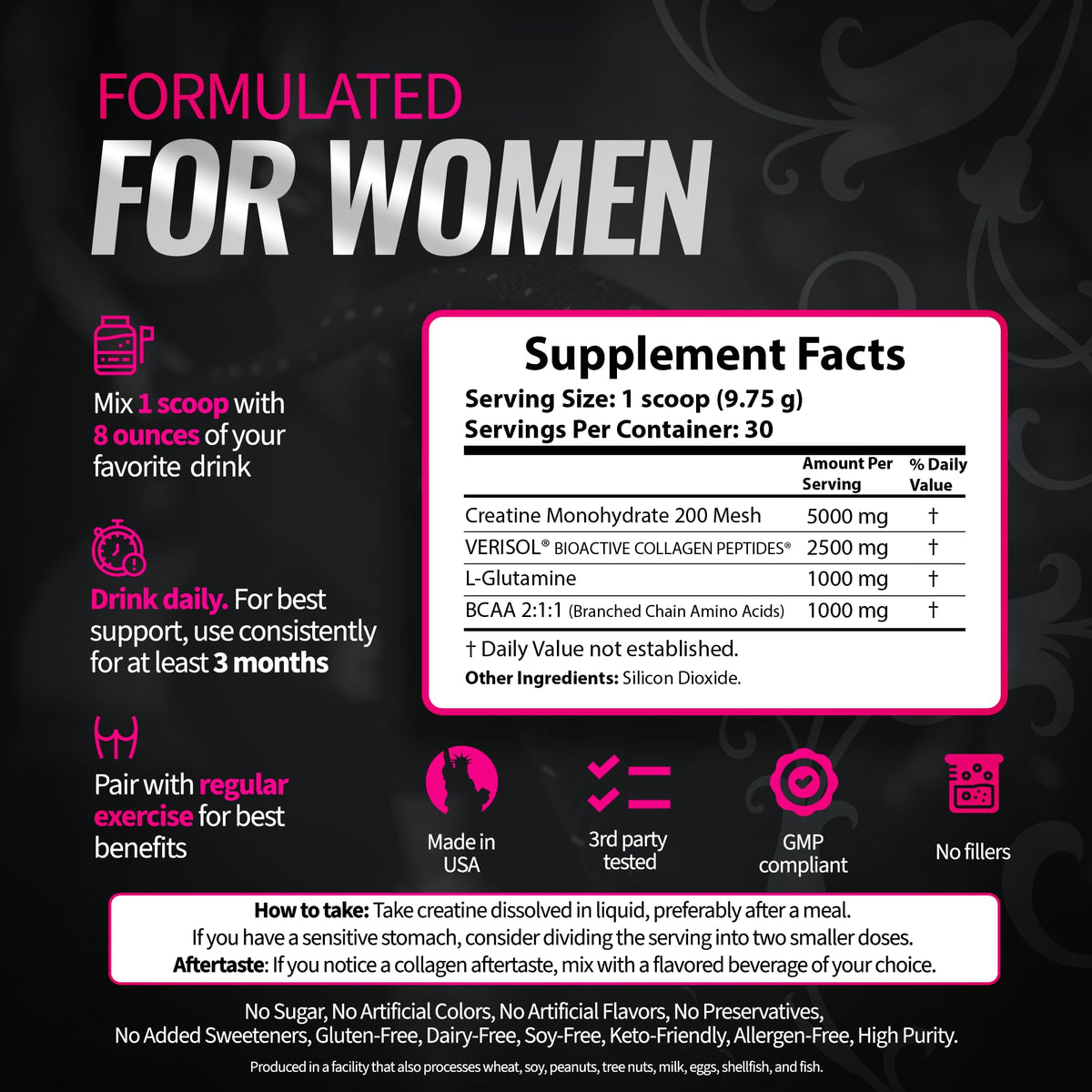 Bold Buns Creatine for Women – Booty Builder Supplement with Collagen & BCAA – Supports Muscle Development, Post-Workout Recovery, Skin Elasticity - FENGGESTORE20