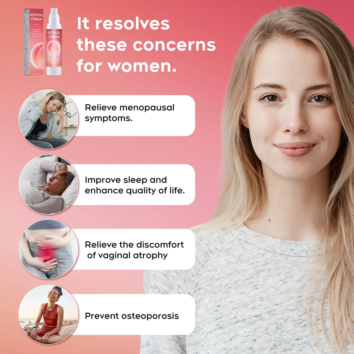 BonaImmuneX Bioidentical Estriol Moisturizing Cream for Women - Peri-Menopausal Intimate Hydration to Soothe Vaginal Dryness & Vulval Itch (1.76 oz / 50g, ~3-Month Supply) - FENGGESTORE20