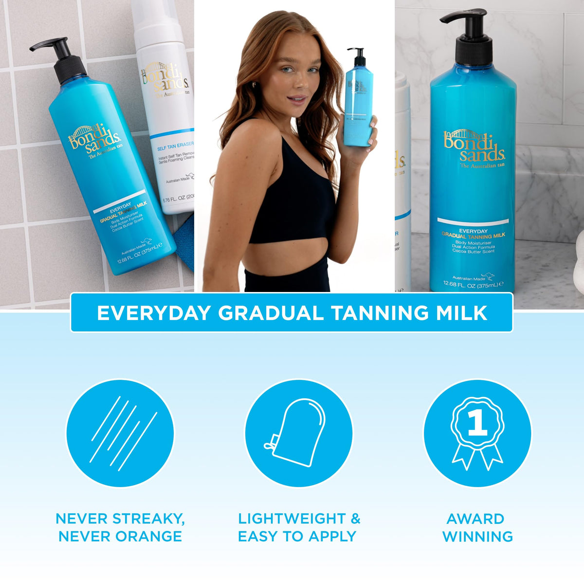 Bondi Sands Everyday Gradual Tanning Milk | Long-lasting, Tanning Body Moisturizer Enriched - FENGGESTORE20