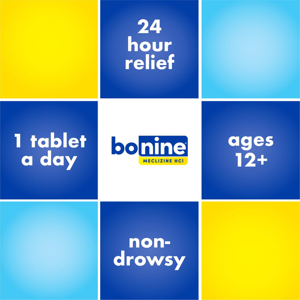 Bonine Non-Drowsy for Motion Sickness Relief, Sea Sickness, Car Sickness, Nausea, & Vomiting - Meclizine HCI 25mg, Travel-Sized - 16ct Raspberry Chewable Tablets (Packaging May Vary) - FENGGESTORE20