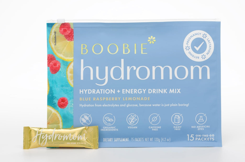 Boobie Hydromom Superfood Electrolyte Drink Mix, Blue Raspberry Lemonade | Refreshing Energy & Hydration Boost for Mamas | On-The-Go & Travel Essentials for Pregnancy, - FENGGESTORE20