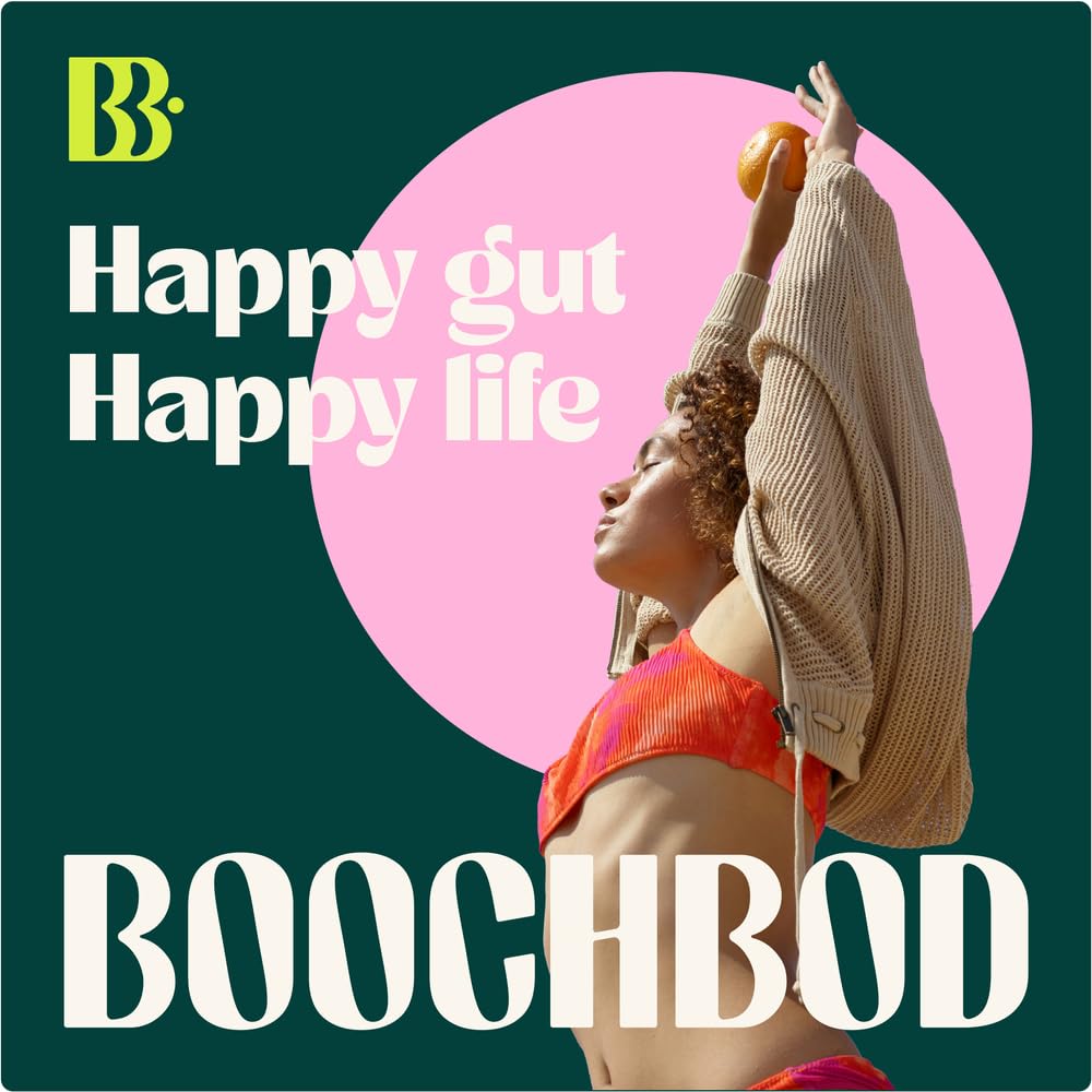 BoochBod - Probiotic Kombucha Gummy - Prebiotics, Probiotics, Postbiotics, Fiber Supplement, Slippery Elm, Dandelion Root - FENGGESTORE20
