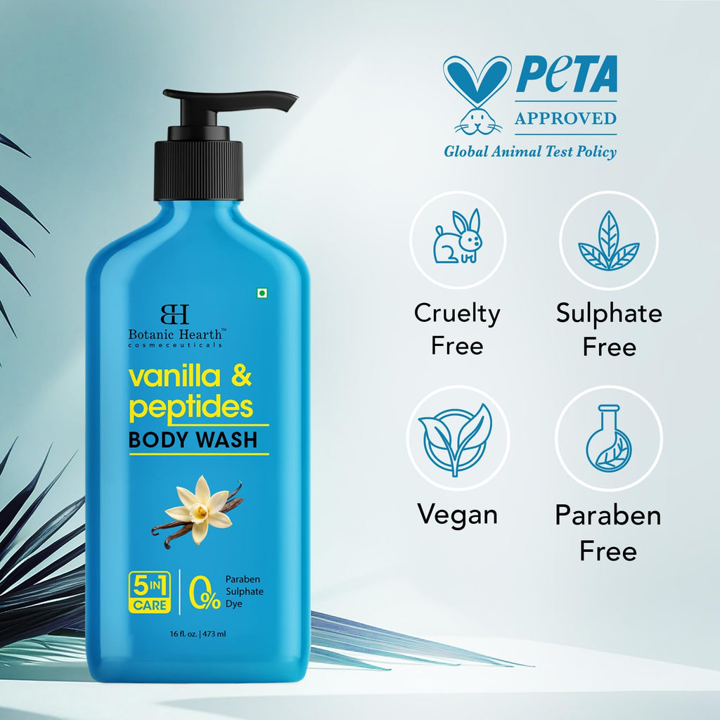 Botanic Hearth Vanilla Body Wash – Hydrating 5-in-1 Shower Gel with Warm Vanilla Aroma - FENGGESTORE20