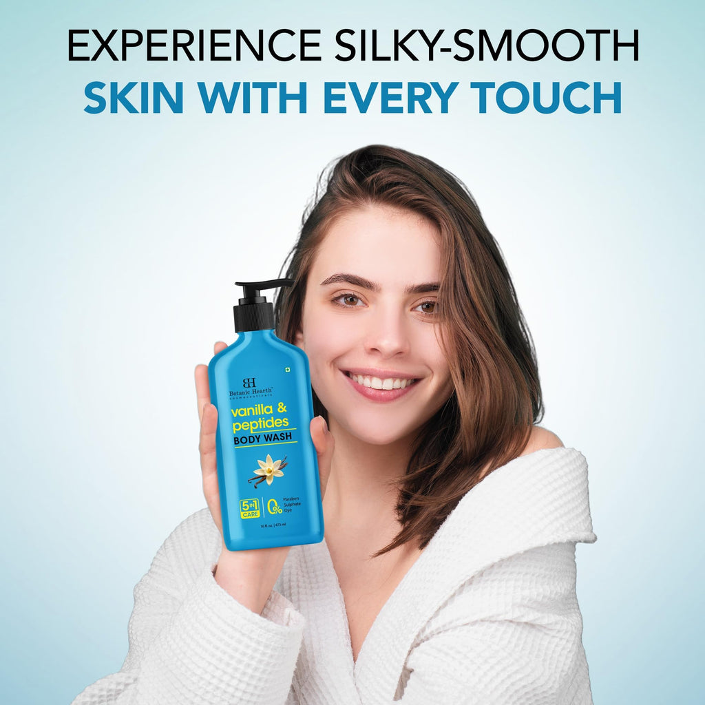Botanic Hearth Vanilla Body Wash – Hydrating 5-in-1 Shower Gel with Warm Vanilla Aroma - FENGGESTORE20