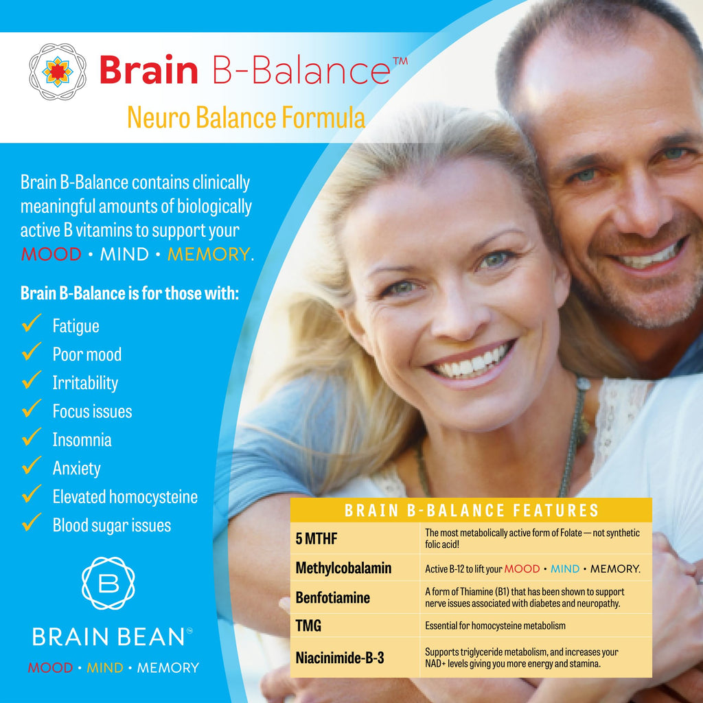 Brain B Balance: Methylated Multivitamin - Methylated B Complex Neurobalance Formula - Methylfolate Supports Mood - FENGGESTORE20