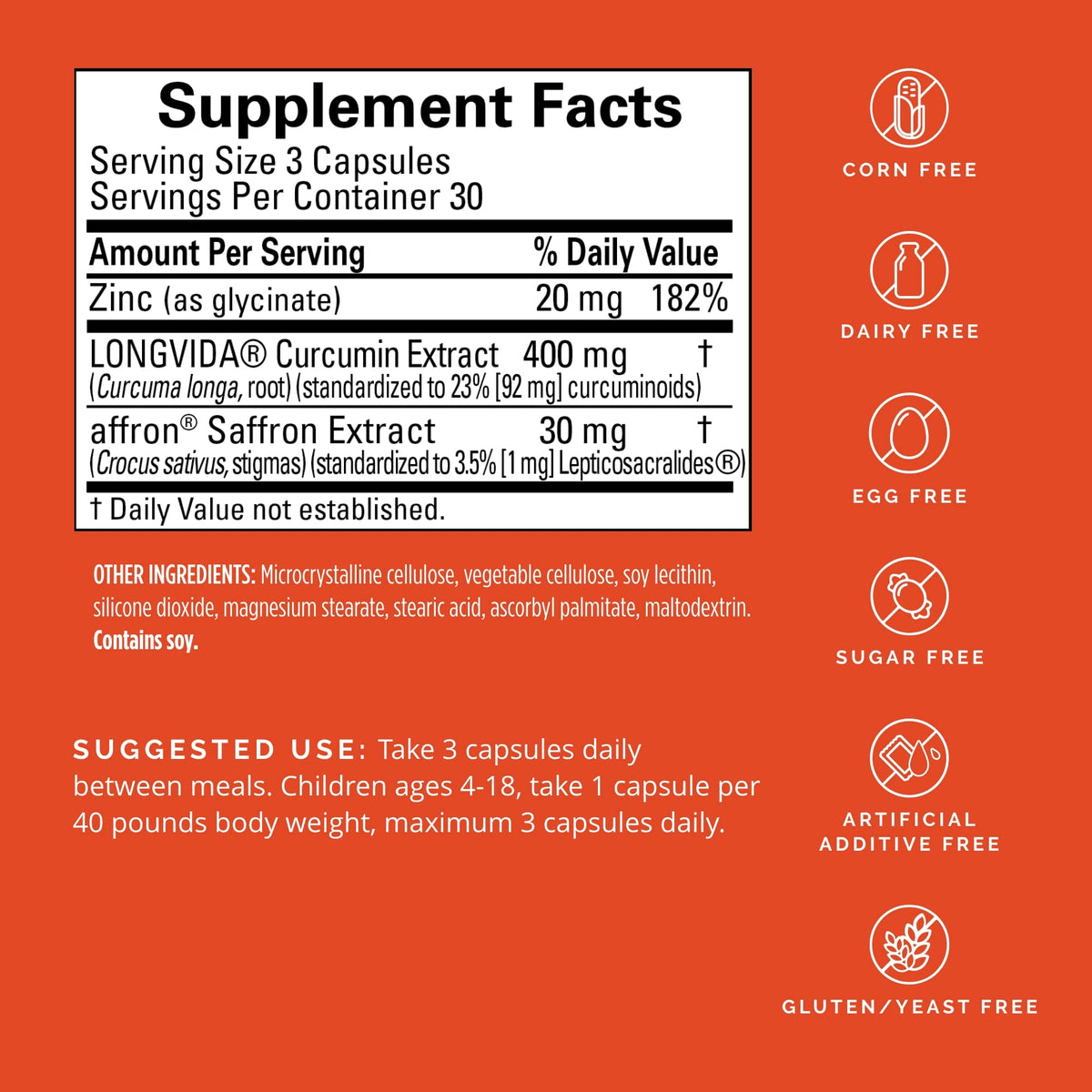 BRAINMD Dr Amen Happy Saffron Plus - 90 Capsules - with Saffron Flower Extract, Curcumin & Zinc - Vegan - FENGGESTORE20