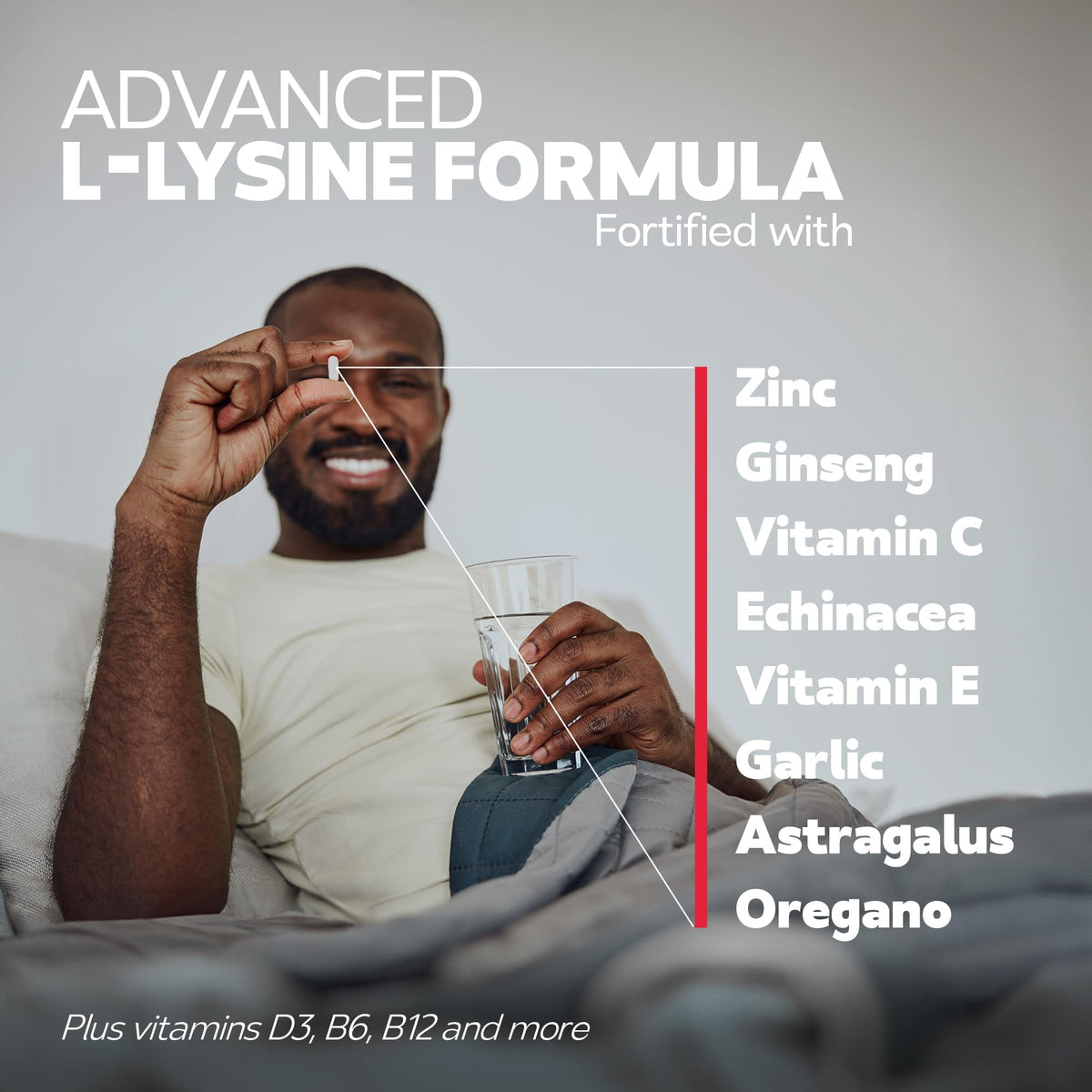 Bravado Labs L-Lysine 250mg Capsules – Immune & Cold Sore Support – Vegan, Non-GMO, Allergen-Free, 3rd-Party Tested - FENGGESTORE20