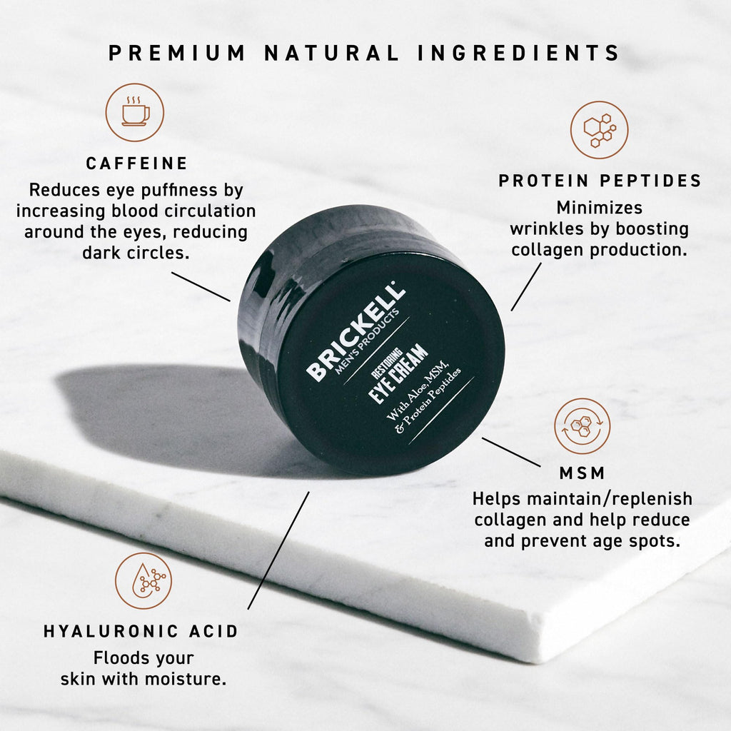 Brickell Men's Restoring Under Eye Cream for Men, Natural and Organic Anti Aging Eye Balm To Reduce Puffiness, Wrinkles, Dark Circles - FENGGESTORE20