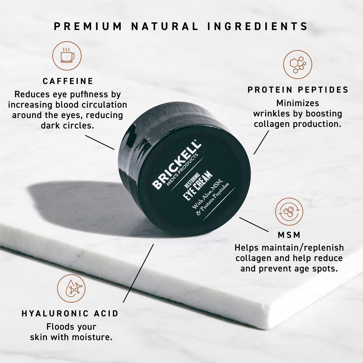 Brickell Men's Restoring Under Eye Cream for Men, Natural and Organic Anti Aging Eye Balm To Reduce Puffiness, Wrinkles, Dark Circles - FENGGESTORE20