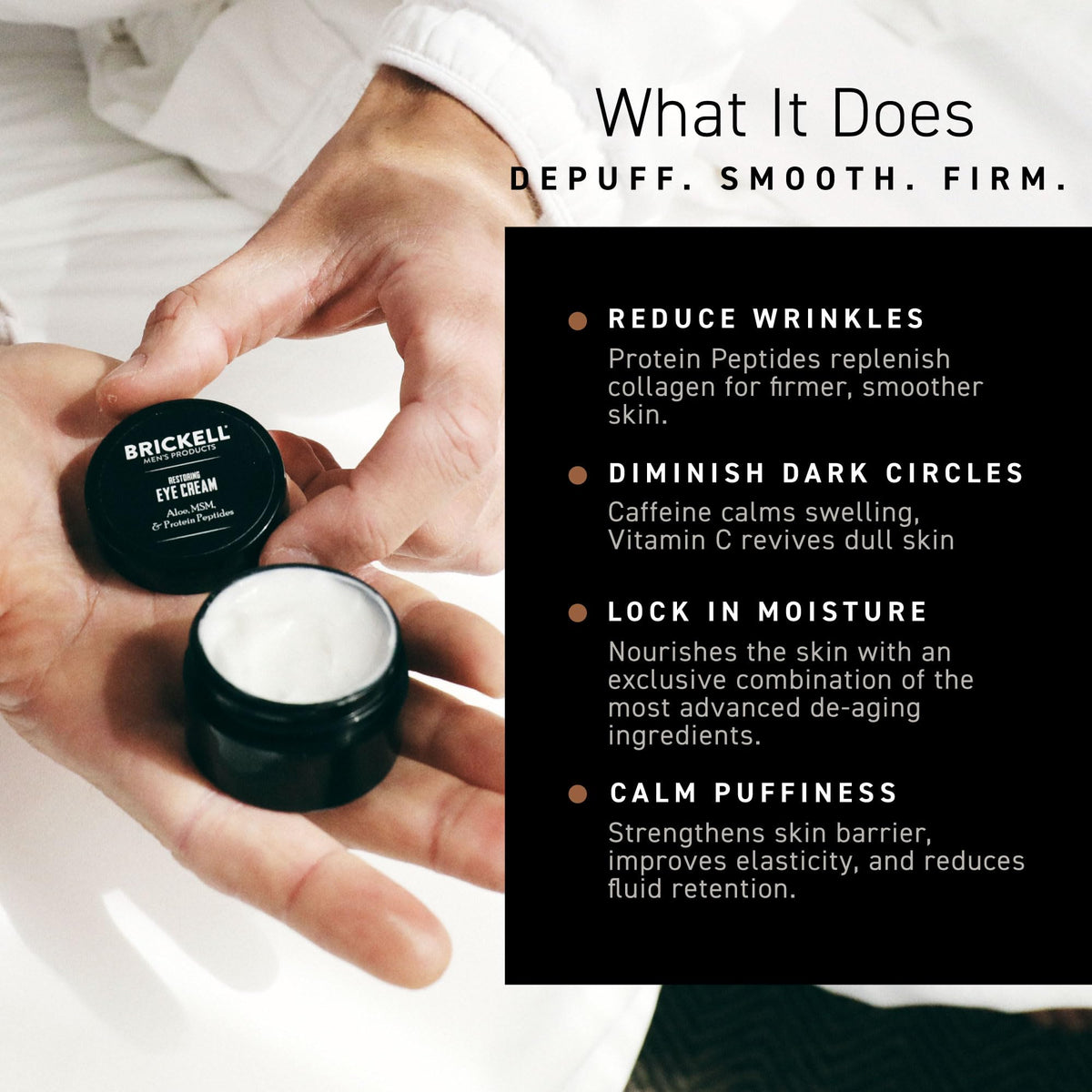 Brickell Men's Restoring Under Eye Cream for Men, Natural and Organic Anti Aging Eye Balm To Reduce Puffiness, Wrinkles, Dark Circles - FENGGESTORE20
