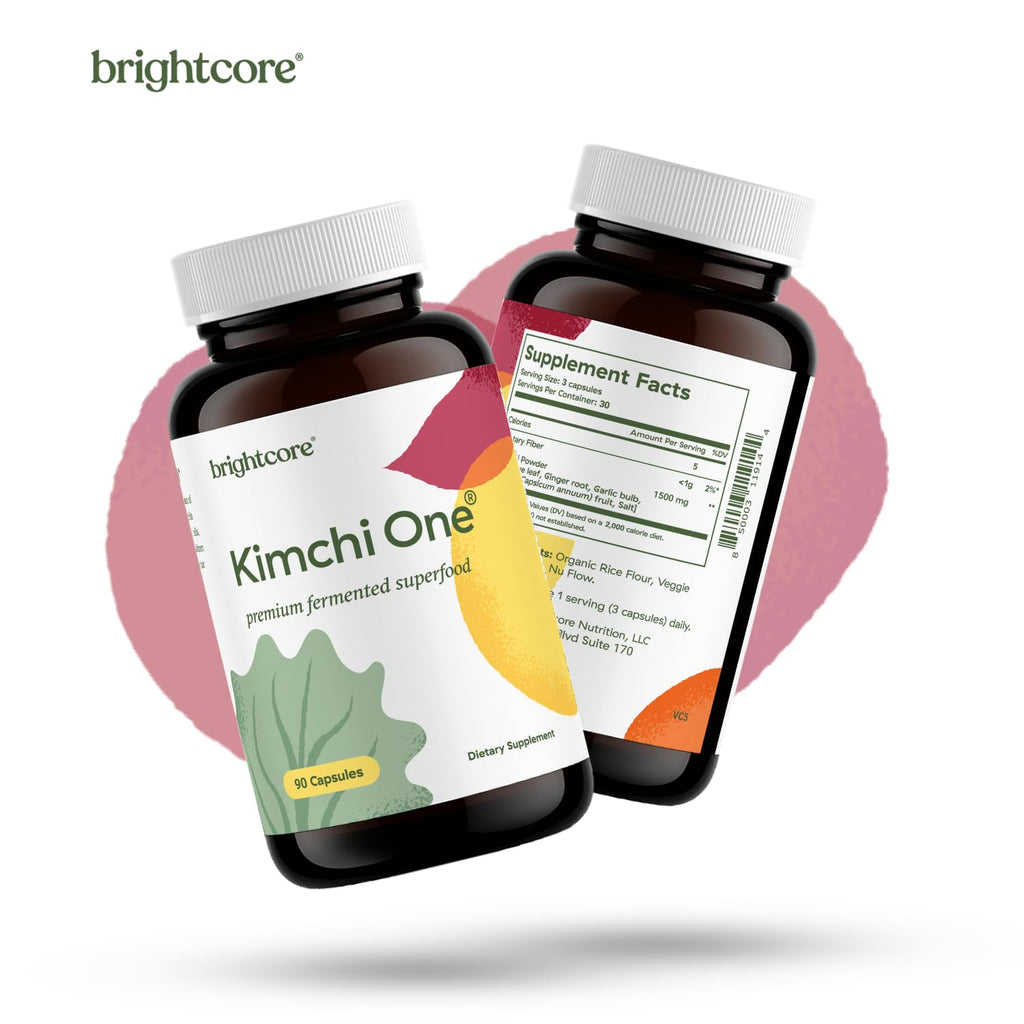 Brightcore Nutrition - Kimchi One, Kimchi Powder Capsules, Probiotics, Enzymes, & Antioxidant Supplement, Premium Gut Health Superfood - FENGGESTORE20
