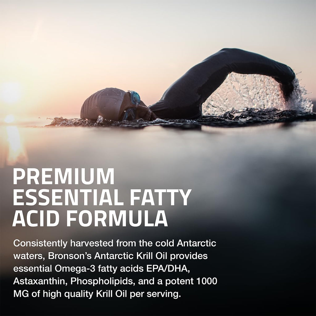 Bronson Antarctic Krill Oil 1000 mg with Omega-3s EPA, DHA, Astaxanthin and Phospholipids 120 Softgels - FENGGESTORE20