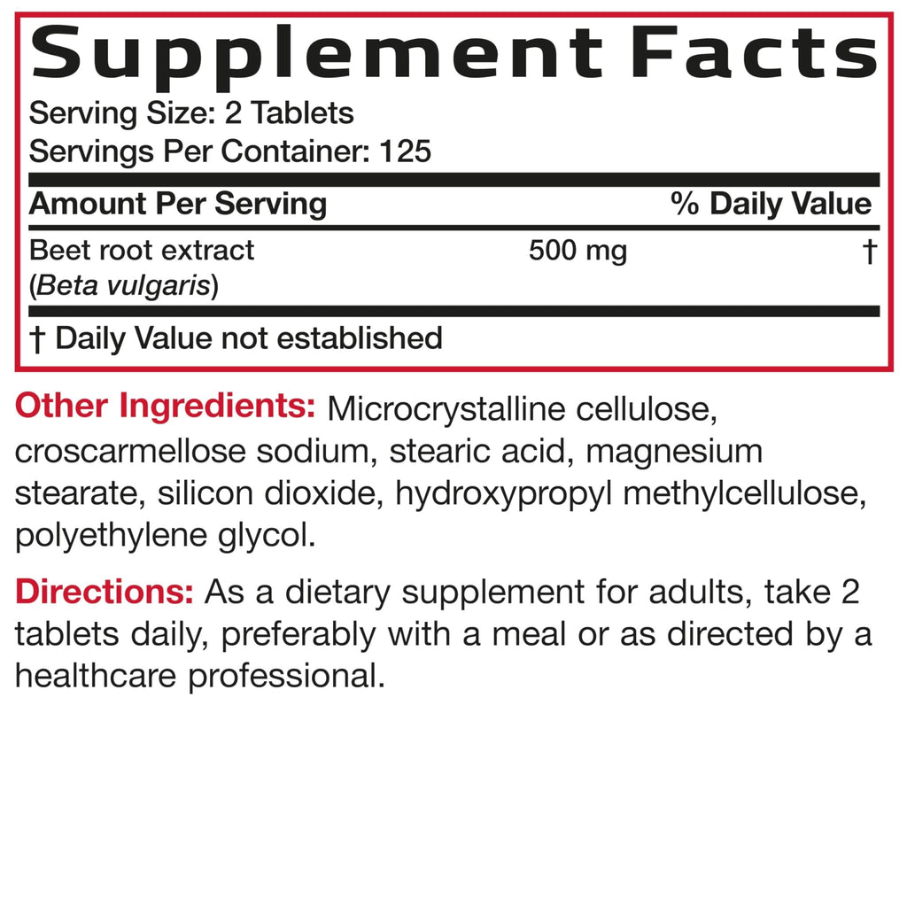 Bronson Beet Root Extra Strength, Non-GMO, 250 Vegetarian Tablets - FENGGESTORE20