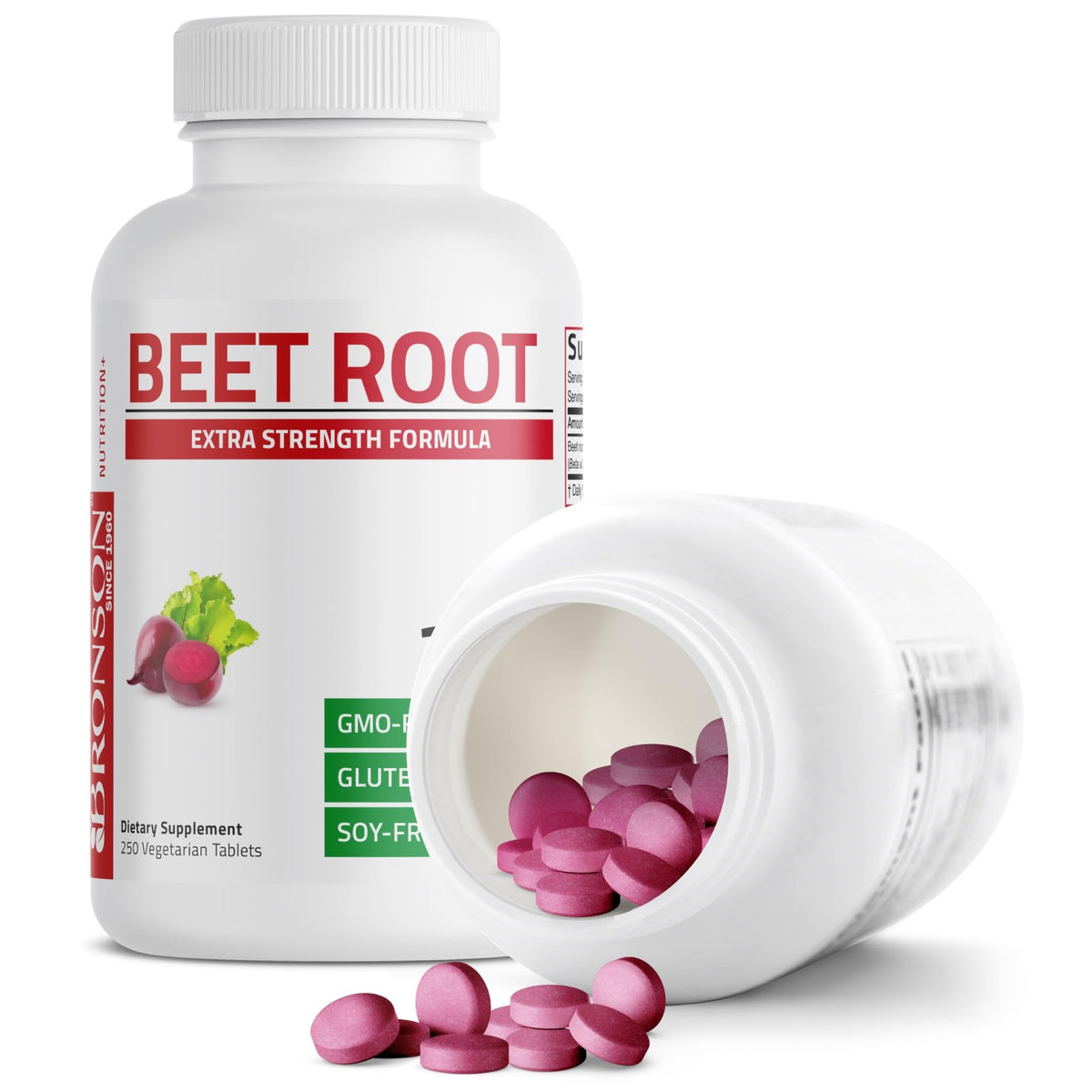 Bronson Beet Root Extra Strength, Non-GMO, 250 Vegetarian Tablets - FENGGESTORE20