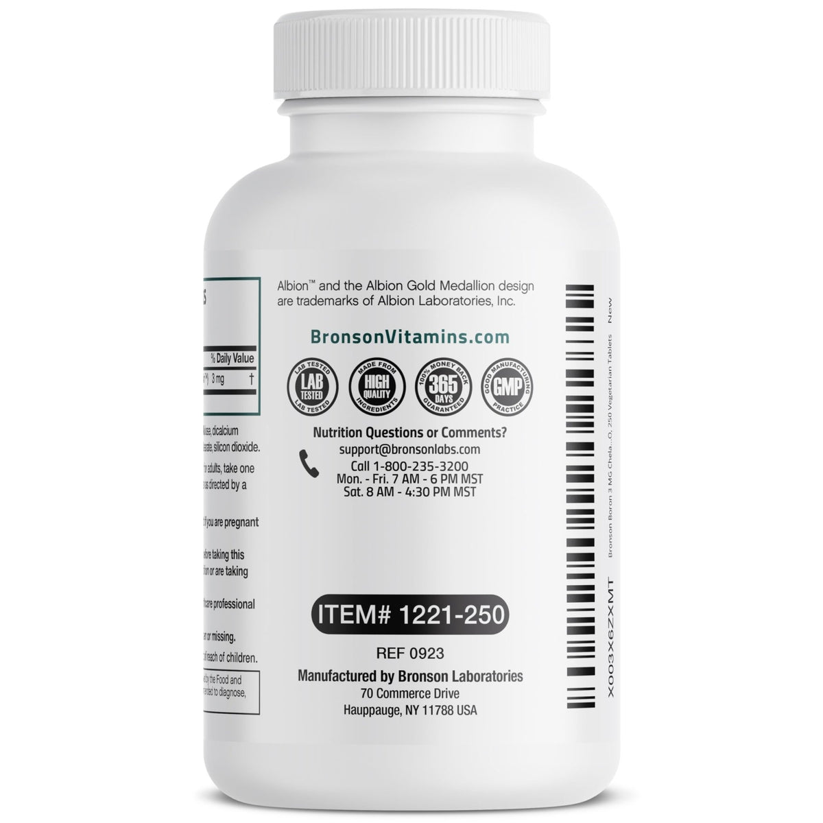 Bronson Boron 3 MG Chelated Superior Absorption Supports Bone Health Trace Mineral, Non-GMO, 250 Vegetarian Tablets - FENGGESTORE20