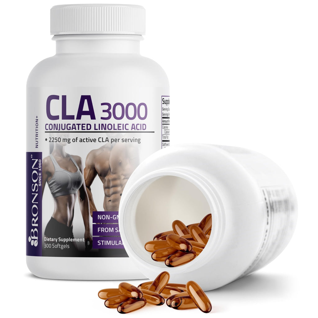 Bronson CLA 3000 Extra High Potency Supports Healthy Weight Management Lean Muscle Mass Non-Stimulating - FENGGESTORE20