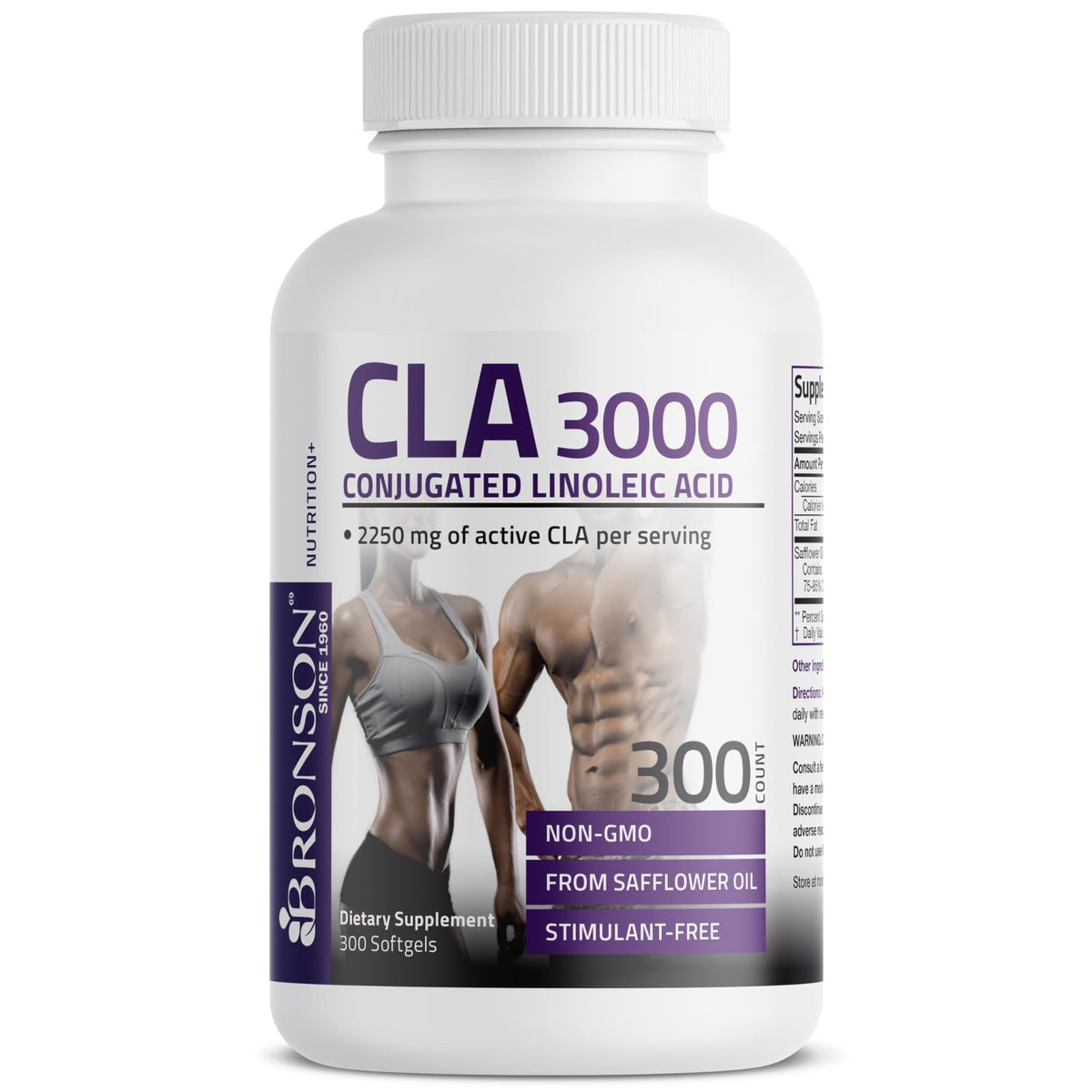 Bronson CLA 3000 Extra High Potency Supports Healthy Weight Management Lean Muscle Mass Non-Stimulating - FENGGESTORE20