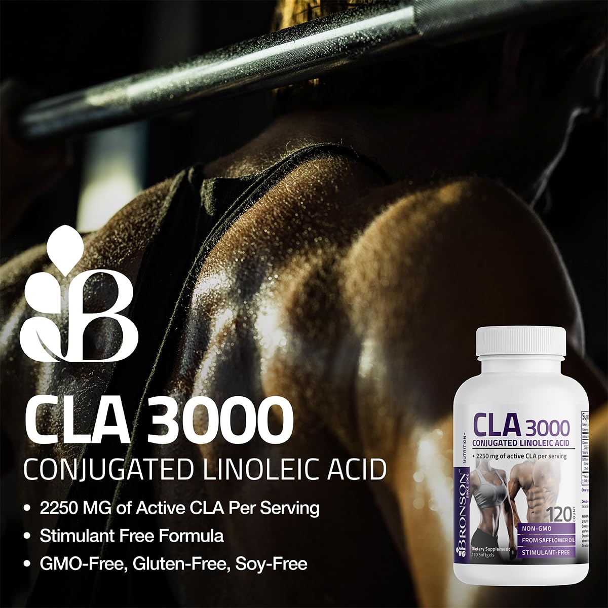 Bronson CLA 3000 Extra High Potency Supports Healthy Weight Management Lean Muscle Mass Non-Stimulating - FENGGESTORE20