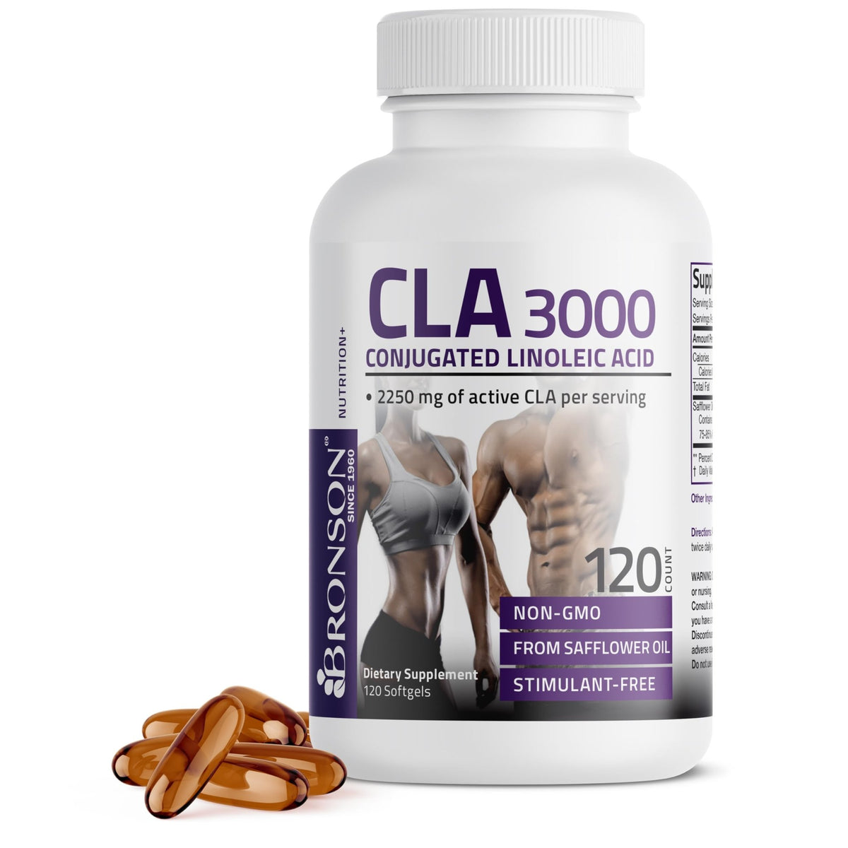 Bronson CLA 3000 Extra High Potency Supports Healthy Weight Management Lean Muscle Mass Non-Stimulating - FENGGESTORE20