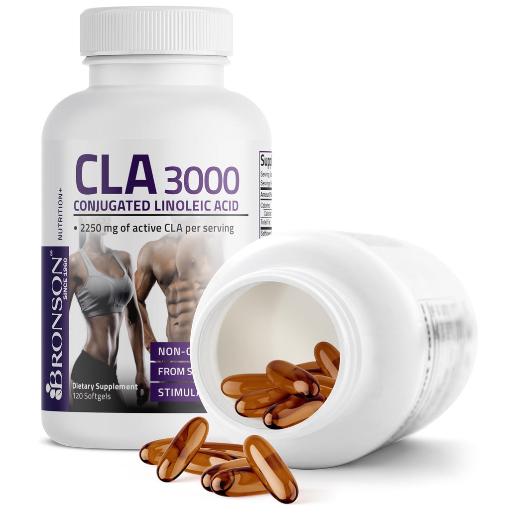 Bronson CLA 3000 Extra High Potency Supports Healthy Weight Management Lean Muscle Mass Non-Stimulating - FENGGESTORE20