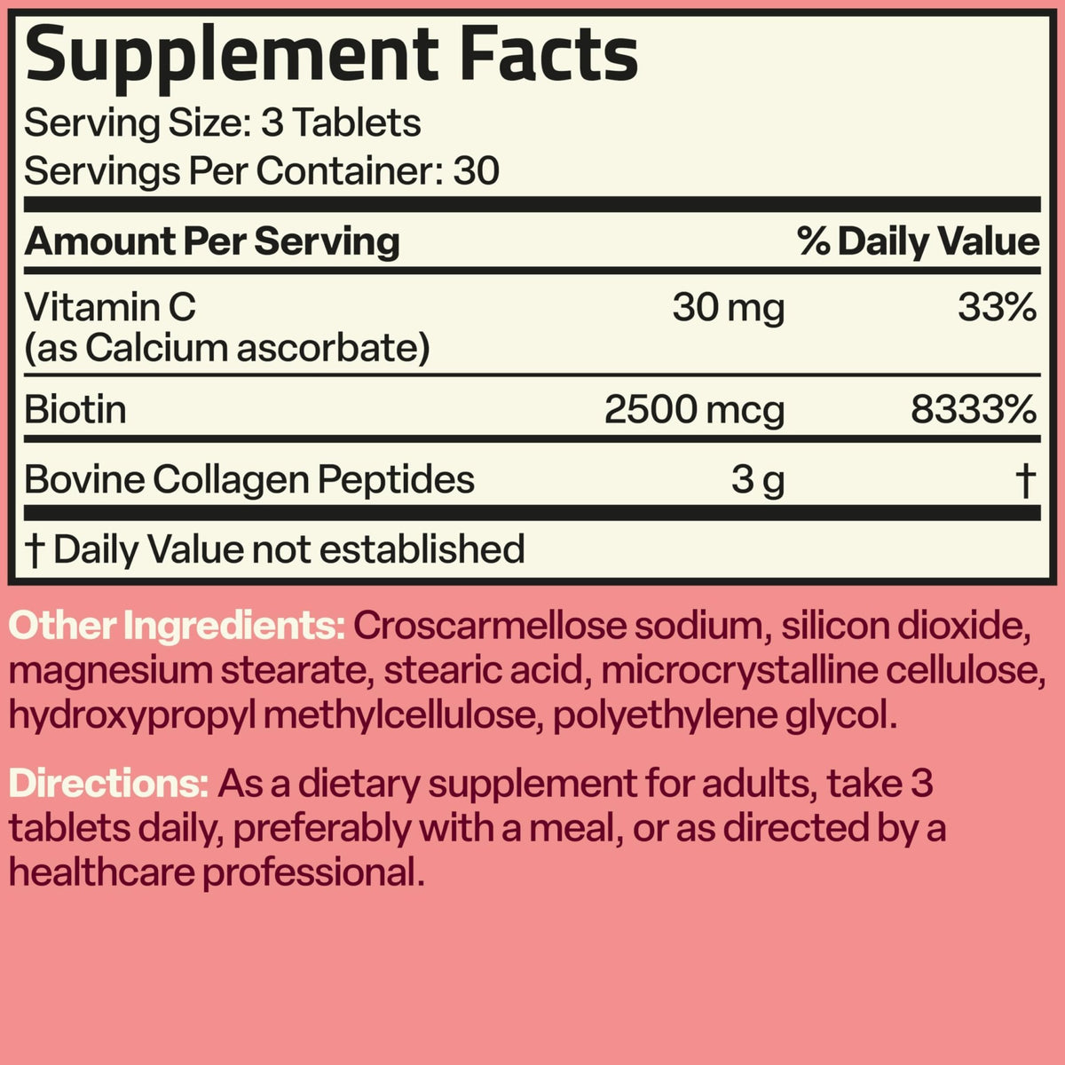 Bronson Collagen Peptides 3000mg (per Serving) with Biotin & Vitamin C - for Hair, Skin & Nails Support, Non-GMO, 90 Tablets - FENGGESTORE20