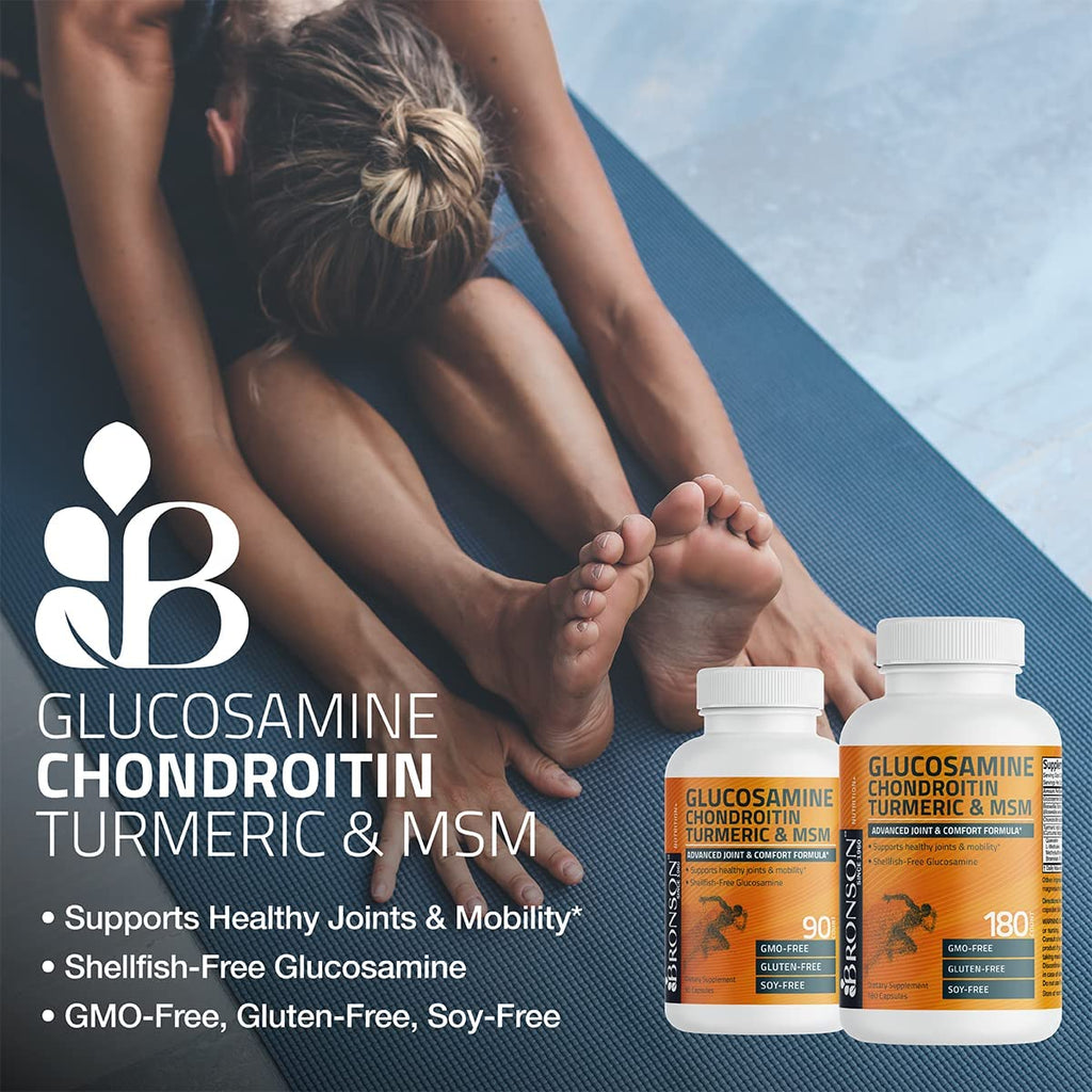 Bronson Glucosamine Chondroitin Turmeric & MSM Advanced Joint & Cartilage Formula, Supports Healthy Joints - FENGGESTORE20