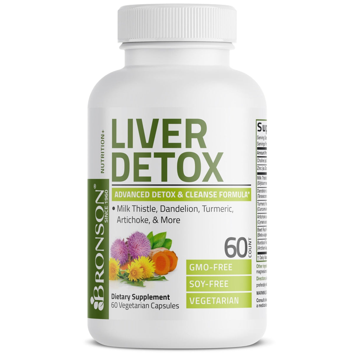 Bronson Liver Detox Advanced Detox & Cleansing Formula Supports Health Liver Function with Milk Thistle, Dandelion Extract, Turmeric, Artichoke Leaf & More - FENGGESTORE20