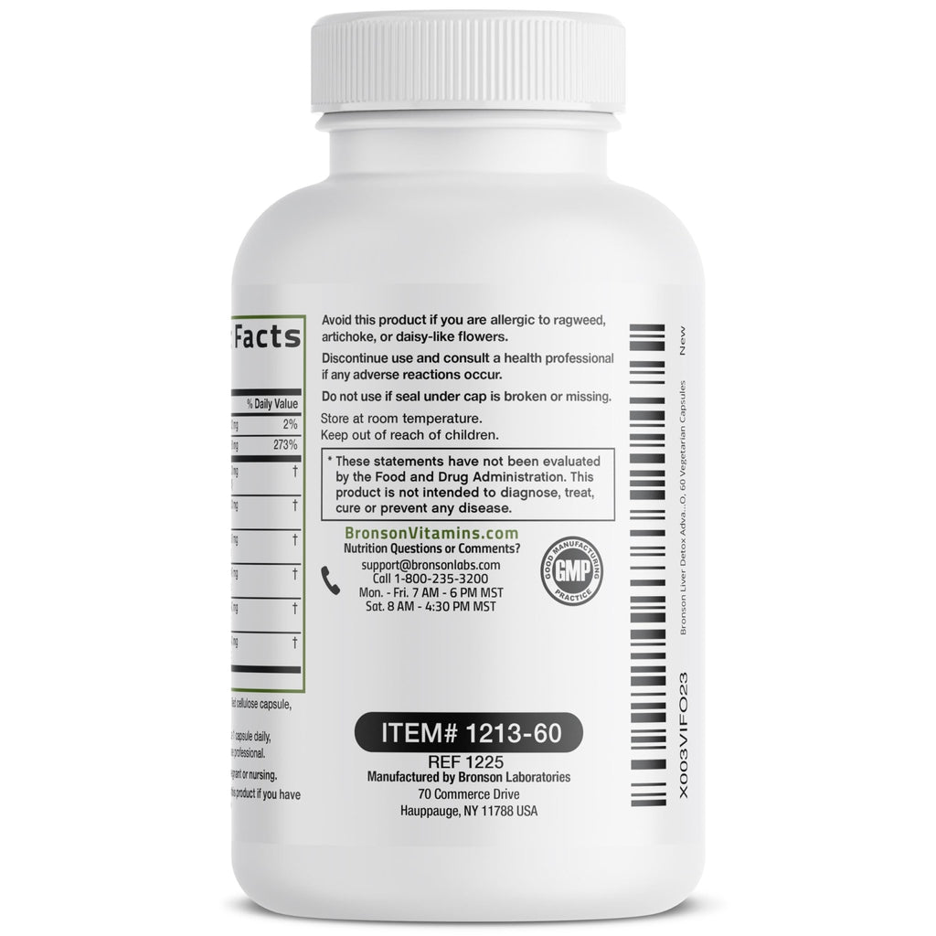 Bronson Liver Detox Advanced Detox & Cleansing Formula Supports Health Liver Function with Milk Thistle, Dandelion Extract, Turmeric, Artichoke Leaf & More - FENGGESTORE20