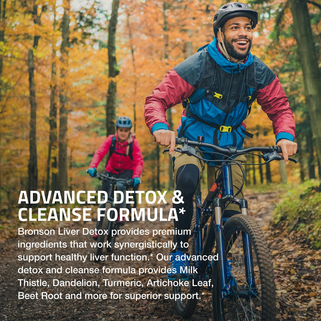 Bronson Liver Detox Advanced Detox & Cleansing Formula Supports Health Liver Function with Milk Thistle, Dandelion Extract, Turmeric, Artichoke Leaf & More - FENGGESTORE20