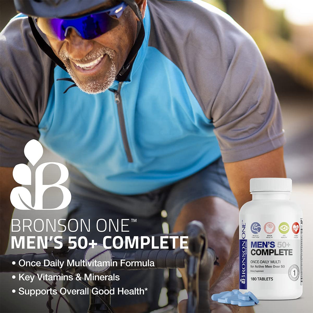Bronson ONE Daily Mens 50+ Complete Multivitamin Multimineral, 180 Tablets - FENGGESTORE20