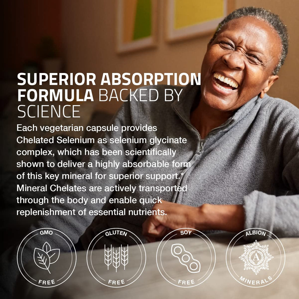 Bronson Selenium 200 mcg – Yeast Free Chelated Amino Acid Complex - Essential Trace Mineral with Superior Absorption - FENGGESTORE20
