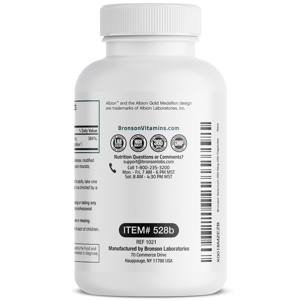 Bronson Selenium 200 mcg – Yeast Free Chelated Amino Acid Complex - Essential Trace Mineral with Superior Absorption - FENGGESTORE20