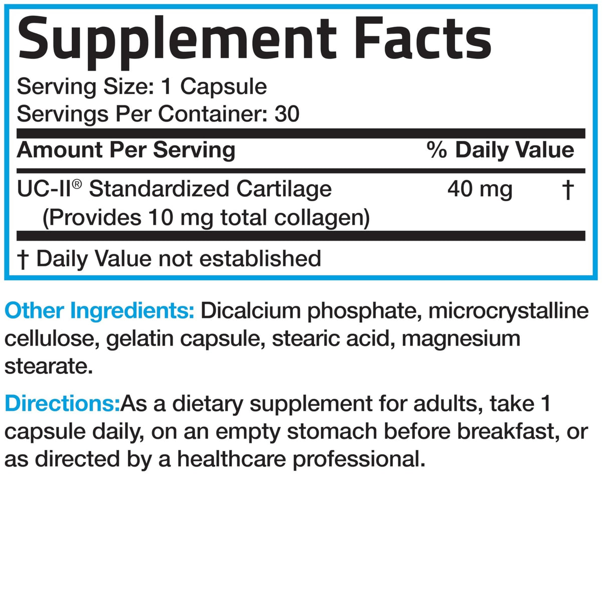 Bronson UC-II Type II Collagen with Undenatured Type II Collagen, 30 Capsules - FENGGESTORE20