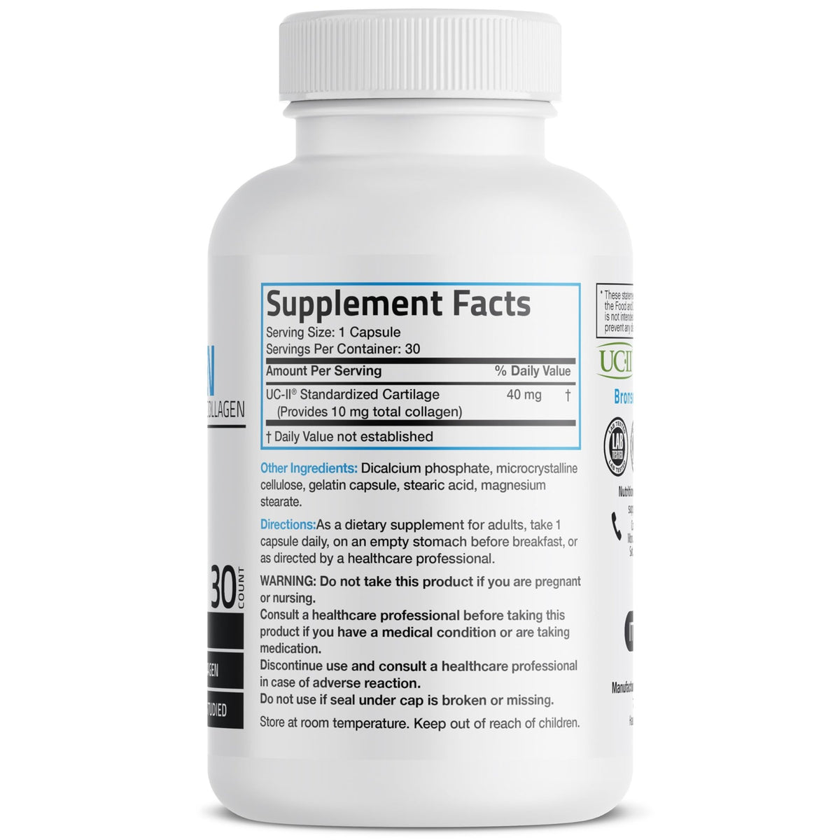 Bronson UC-II Type II Collagen with Undenatured Type II Collagen, 30 Capsules - FENGGESTORE20