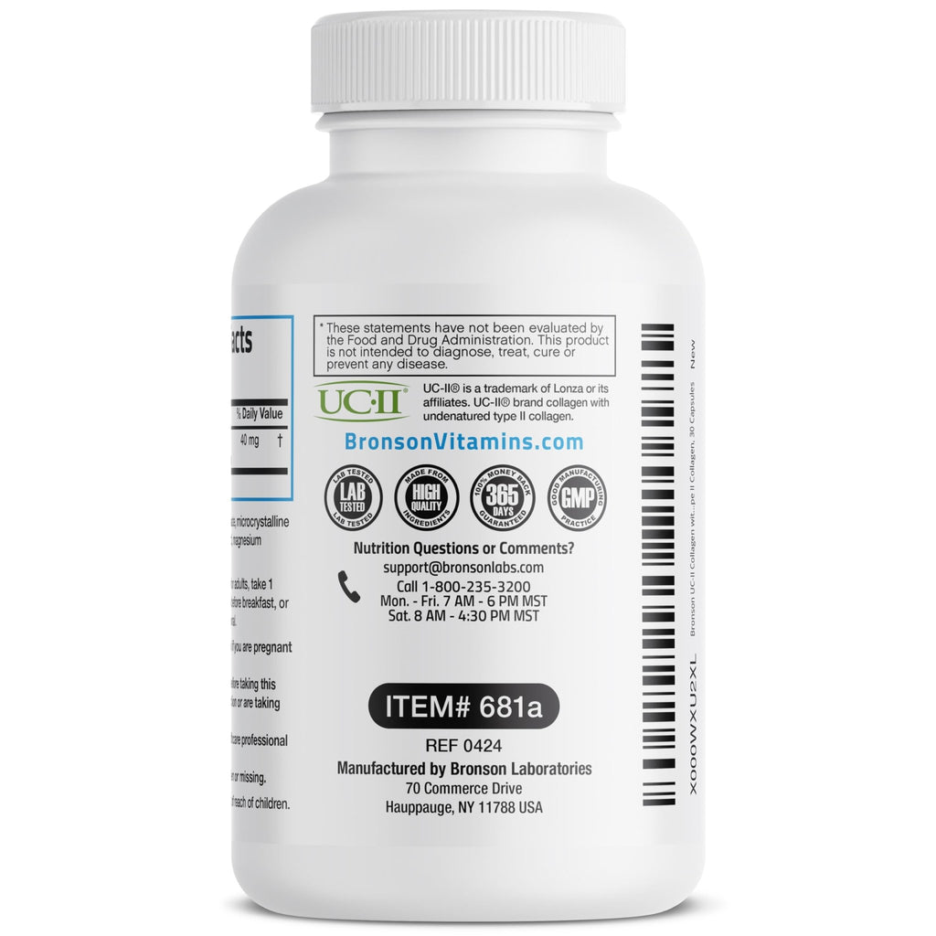 Bronson UC-II Type II Collagen with Undenatured Type II Collagen, 30 Capsules - FENGGESTORE20