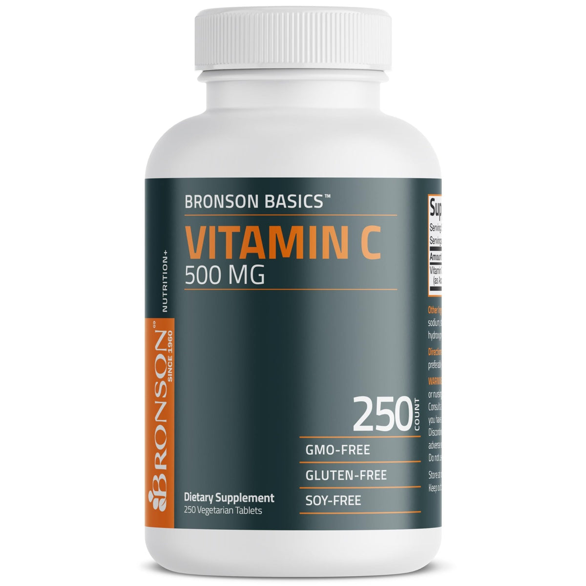 Bronson Vitamin C 500 MG Supports a Healthy Immune System & Antioxidant Protection, Non-GMO, 250 Vegetarian Tablets - FENGGESTORE20
