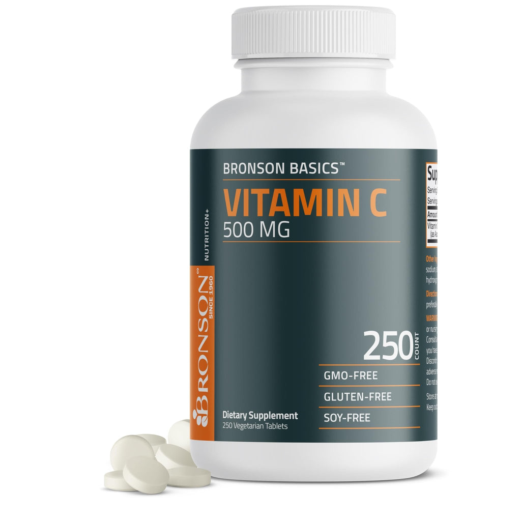 Bronson Vitamin C 500 MG Supports a Healthy Immune System & Antioxidant Protection, Non-GMO, 250 Vegetarian Tablets - FENGGESTORE20